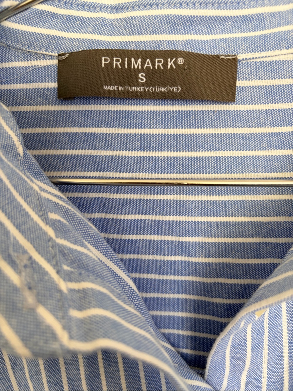 Primark Blue and White Vertical Stripe Button-Down Shirt - Picture 4 of 8